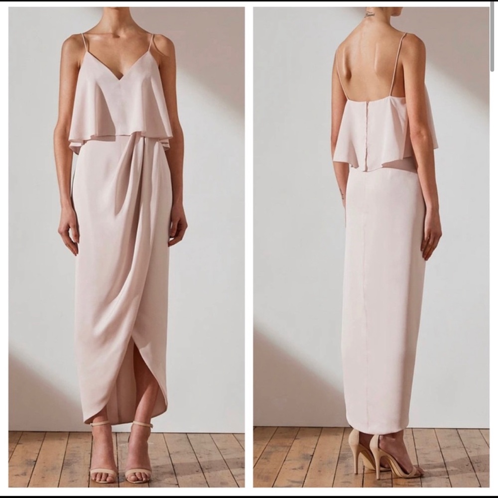 Shona Joy Blush Midi Frill Dress